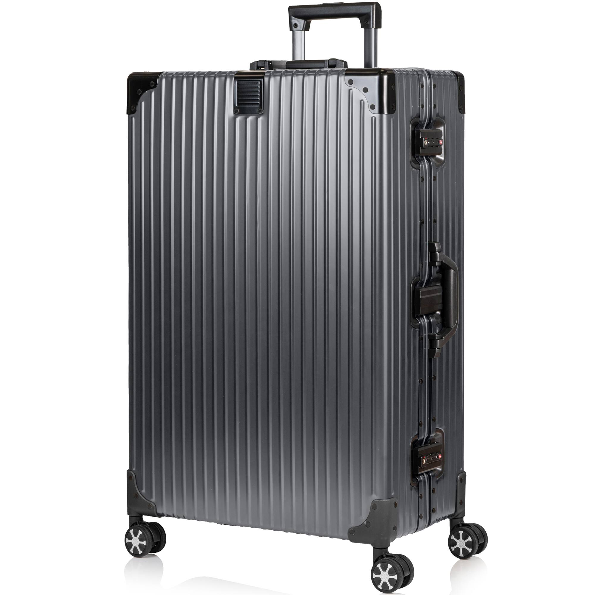 Angle. Champs - Elite Aluminum 2-Piece Luggage Set - Grey.