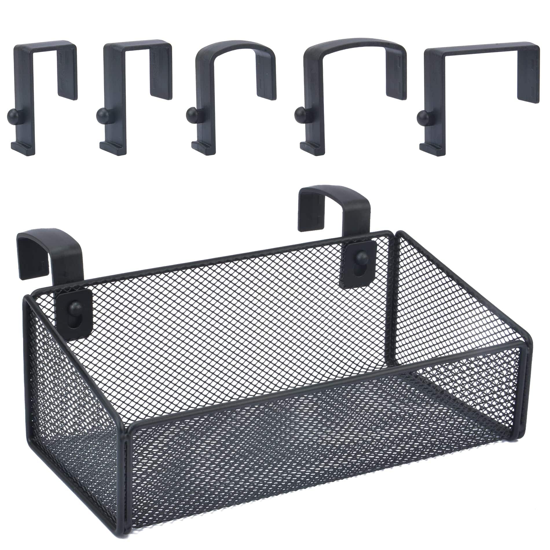 Dapper Styles - Cubicle Shelf - Hanging Floating Shelves Storage Organizer For Office Walldesk Partitions Easy Hang-on Meta - Black