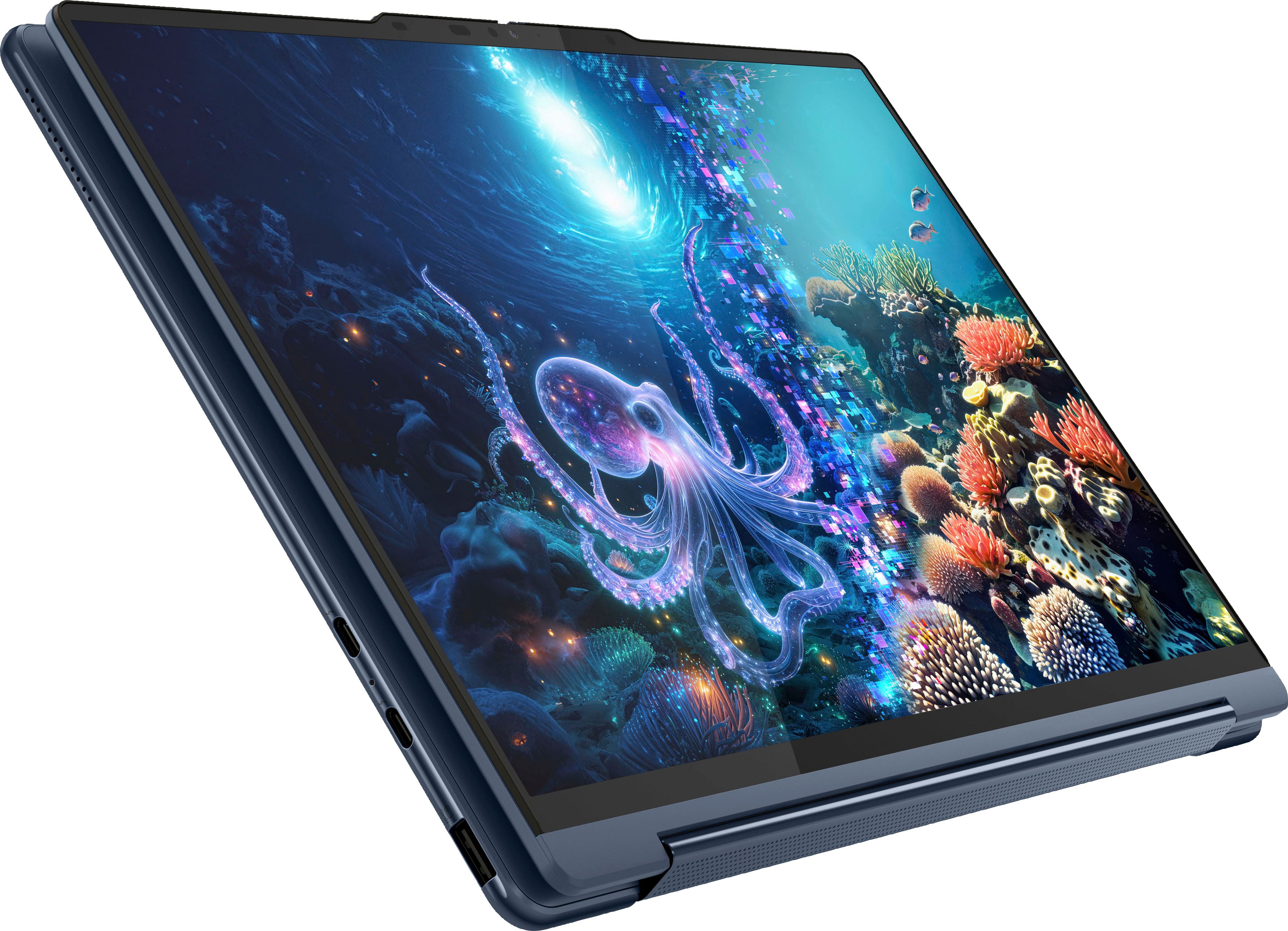 Alt View 15. Lenovo - Yoga 9i 2-in-1 Aura Edition - Copilot+ PC - 14" 3K 120Hz OLED Touchscreen Laptop - Intel Core Ultra 7 258V - 32GB - 1TB - Cosmic Blue.
