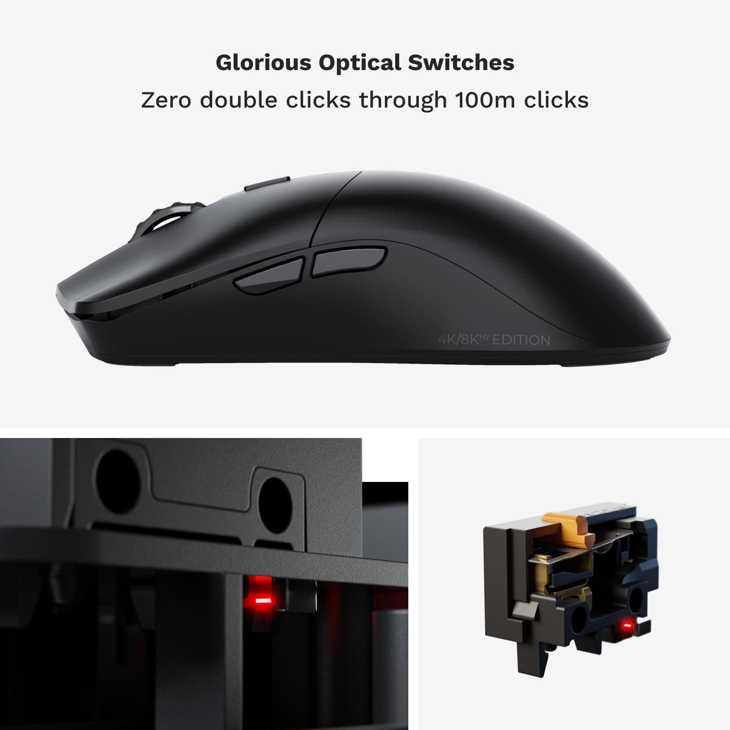 Glorious Optical Switches Zero Double Clicks Through 100 Million Clicks 4K/8KH H7 Edition