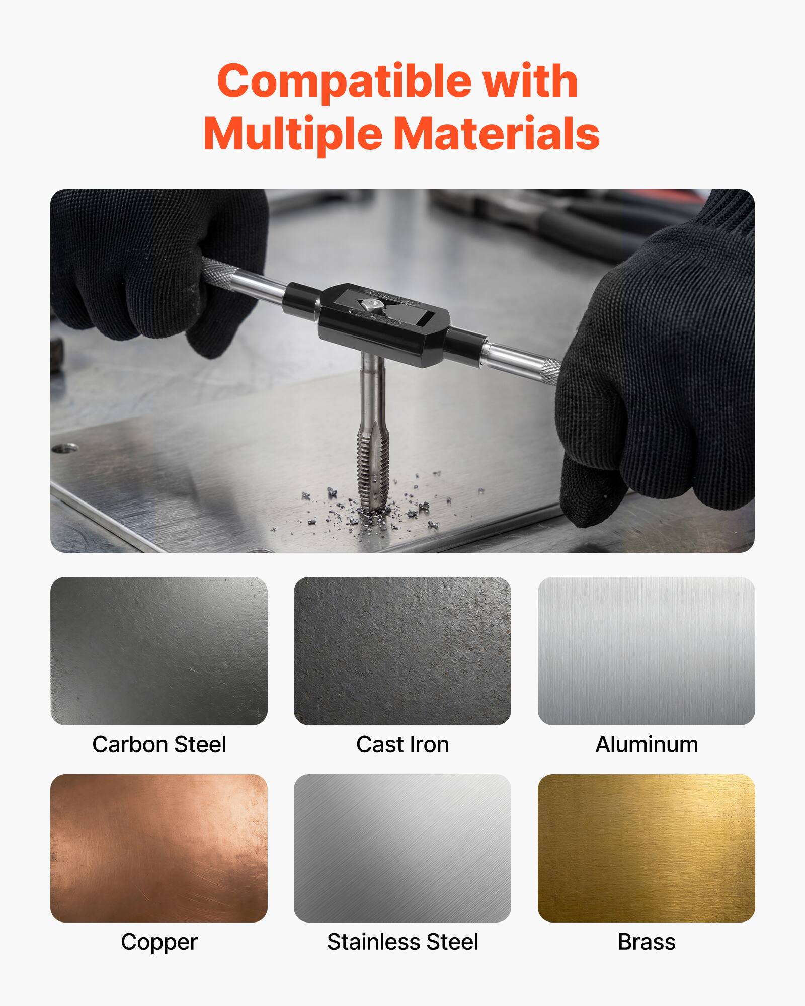 Compatible with Multiple Materials

- Carbon Steel
- Cast Iron
- Aluminum
- Copper
- Stainless Steel
- Brass