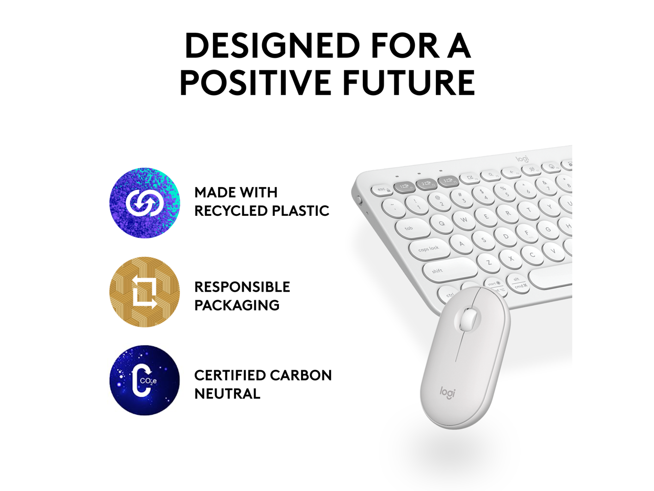 DESIGNED FOR A POSITIVE FUTURE

MADE WITH RECYCLED PLASTIC

RESPONSIBLE PACKAGING

CERTIFIED CARBON NEUTRAL