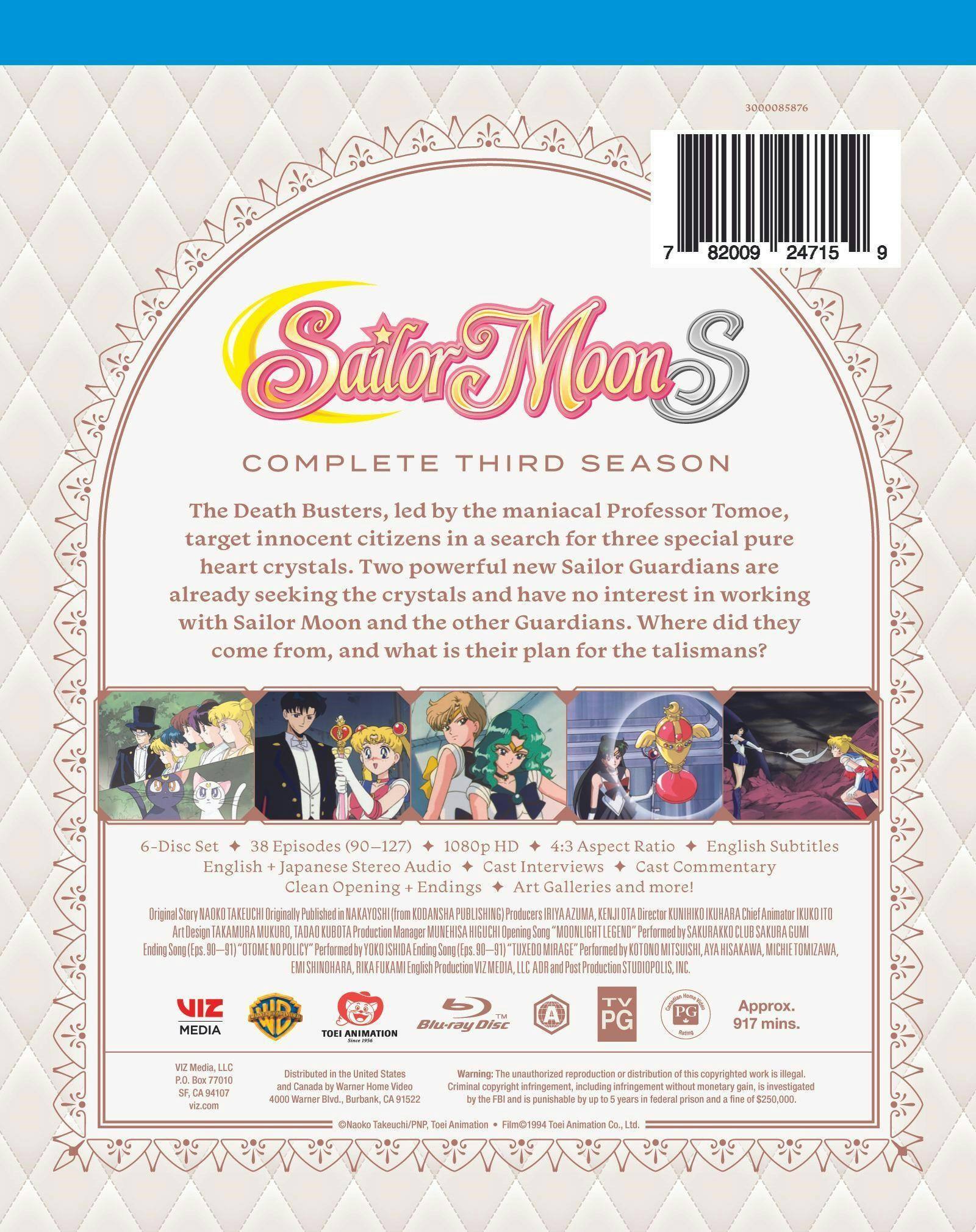 Back. Sailor Moon S: The Complete Third Season (Box Set) [Blu-ray].
