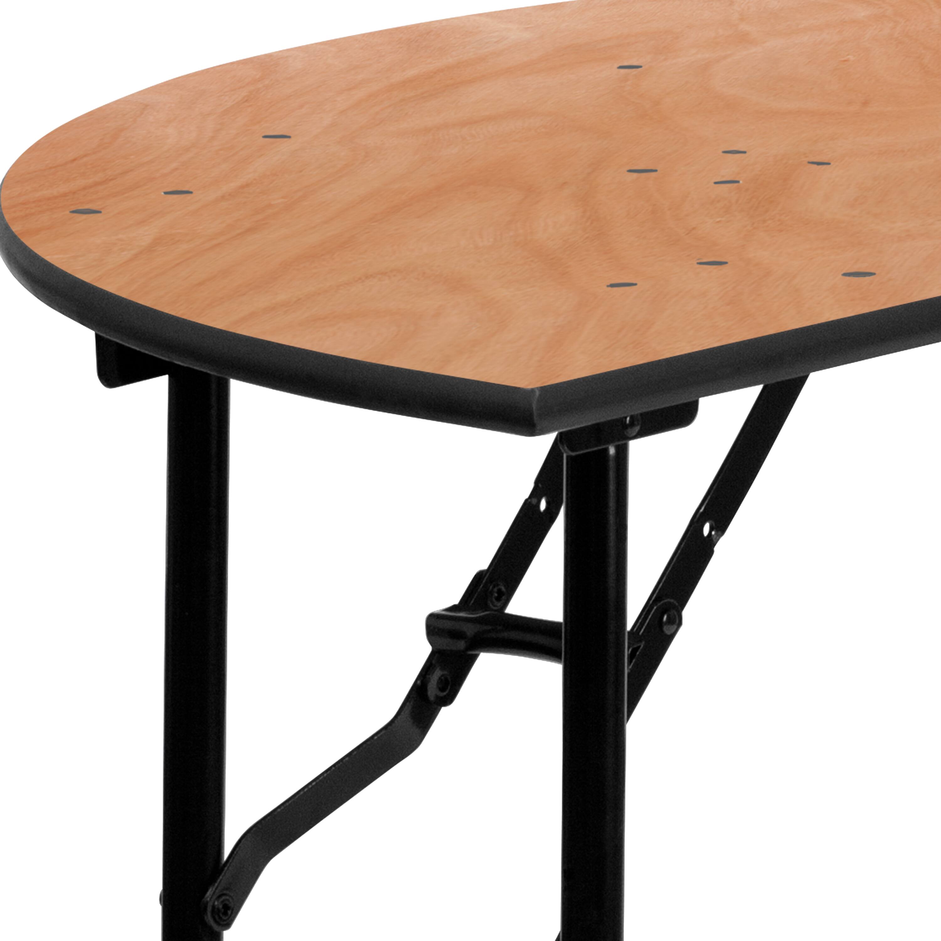 Alt View 16. Alamont Home - 4-Foot Half-Round Wood Folding Banquet Table - Natural.