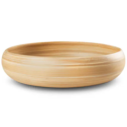 Front. Lexa - Bamboo Fruit Bowl, 12 Inch, Natural Bamboo - Natural.