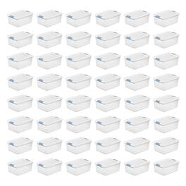 Sterilite - Plastic 15 Quart Storage Box Container with Latching Lid, 48 Pack - Clear