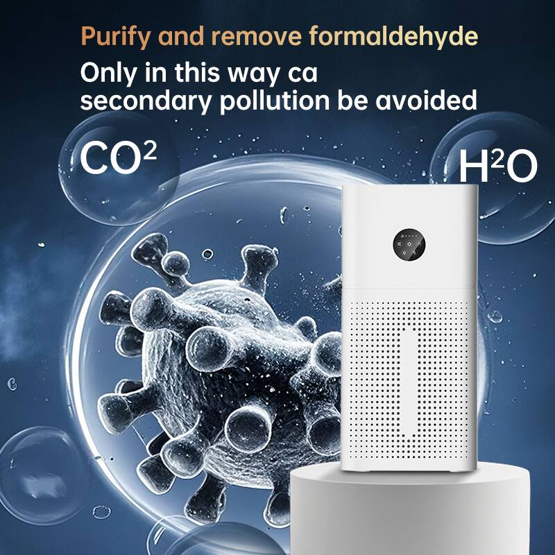 Purify and remove formaldehyde  
Only in this way can secondary pollution be avoided  
CO2  
H2O