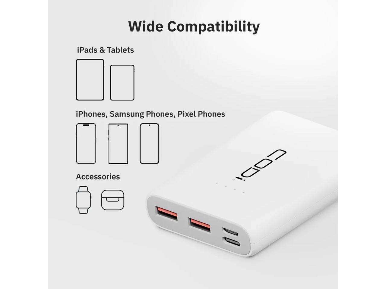 Wide Compatibility  
iPads & Tablets  
iPhones, Samsung Phones, Pixel Phones  
Accessories