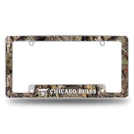 Rico Industries - Chicago Bulls Chrome Metal License Plate Frame with Bold Mossy Oak Camouflaged Camo Design - Multi