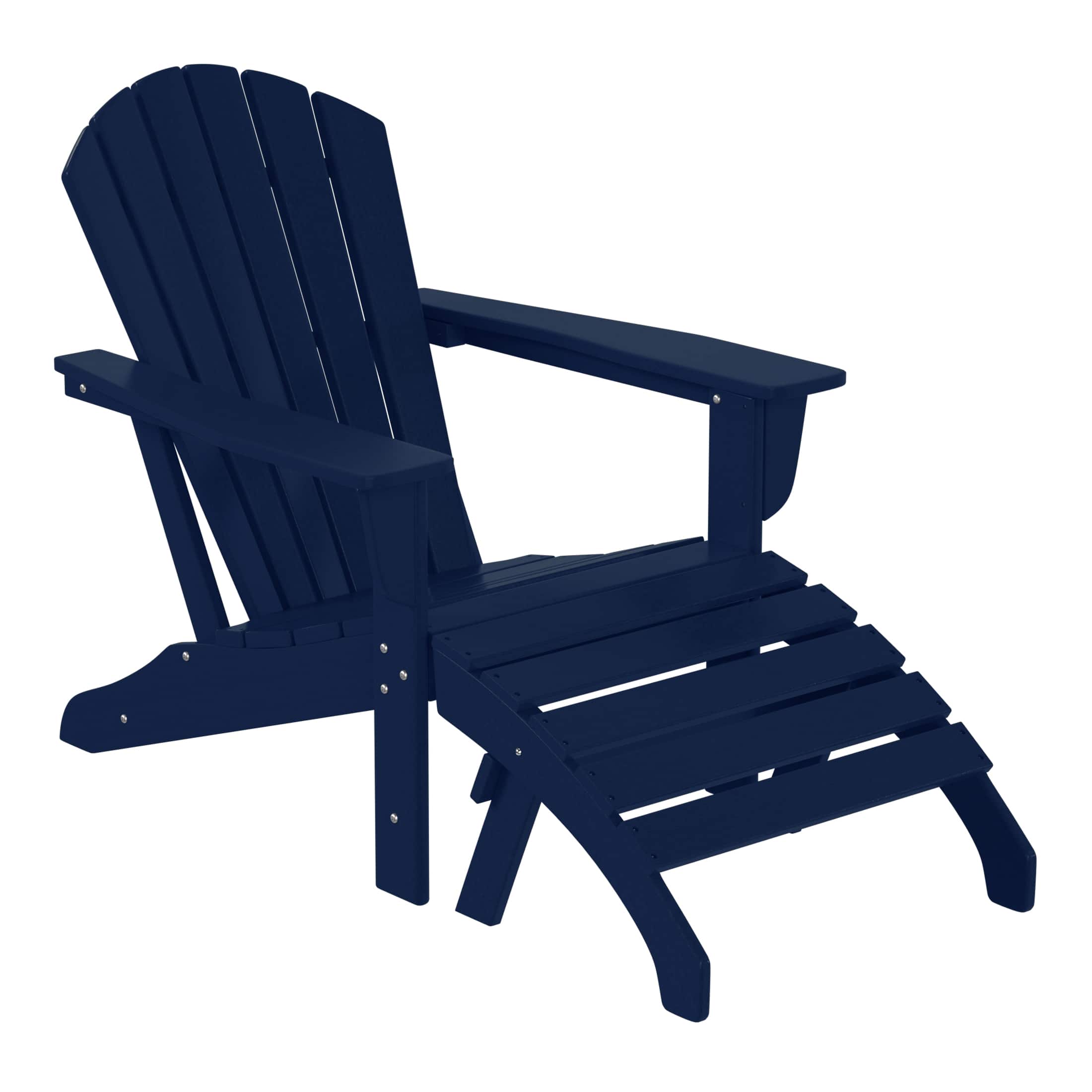 WestinTrends - Dylan Outdoor Adirondack Chair With Ottoman 2-Piece Set - Navy Blue price history on PriceWatchPro