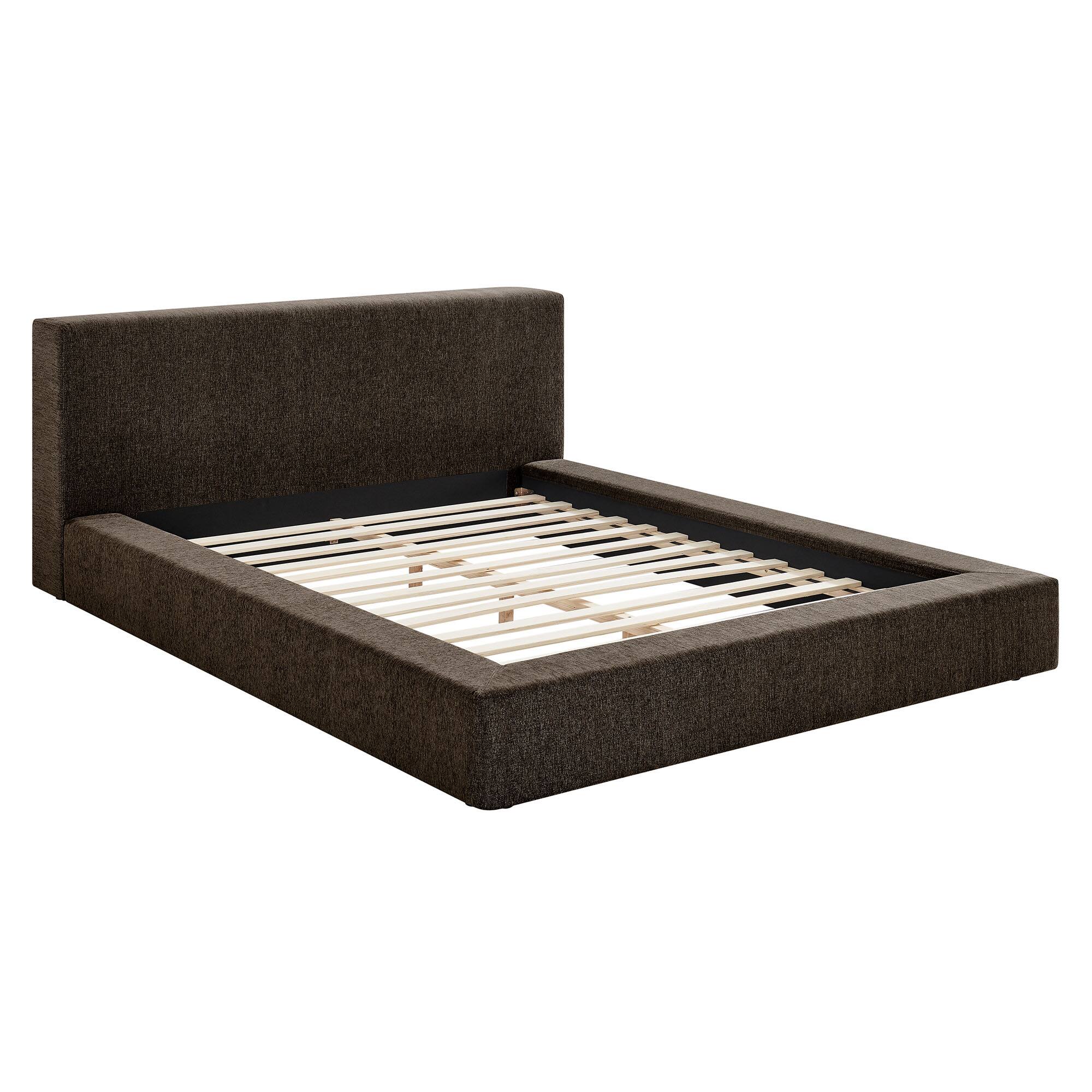 Back. Modway - Luma Chenille Upholstered King Platform Bed Frame by Modway - Java.