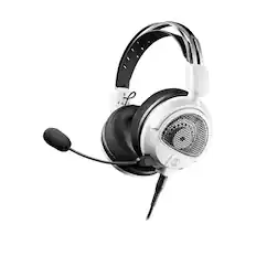Front. Audio-Technica - Audio-Technica Consumer ATH-GDL3 Open-Back Over-Ear Gaming Headset (White) - White/Black.