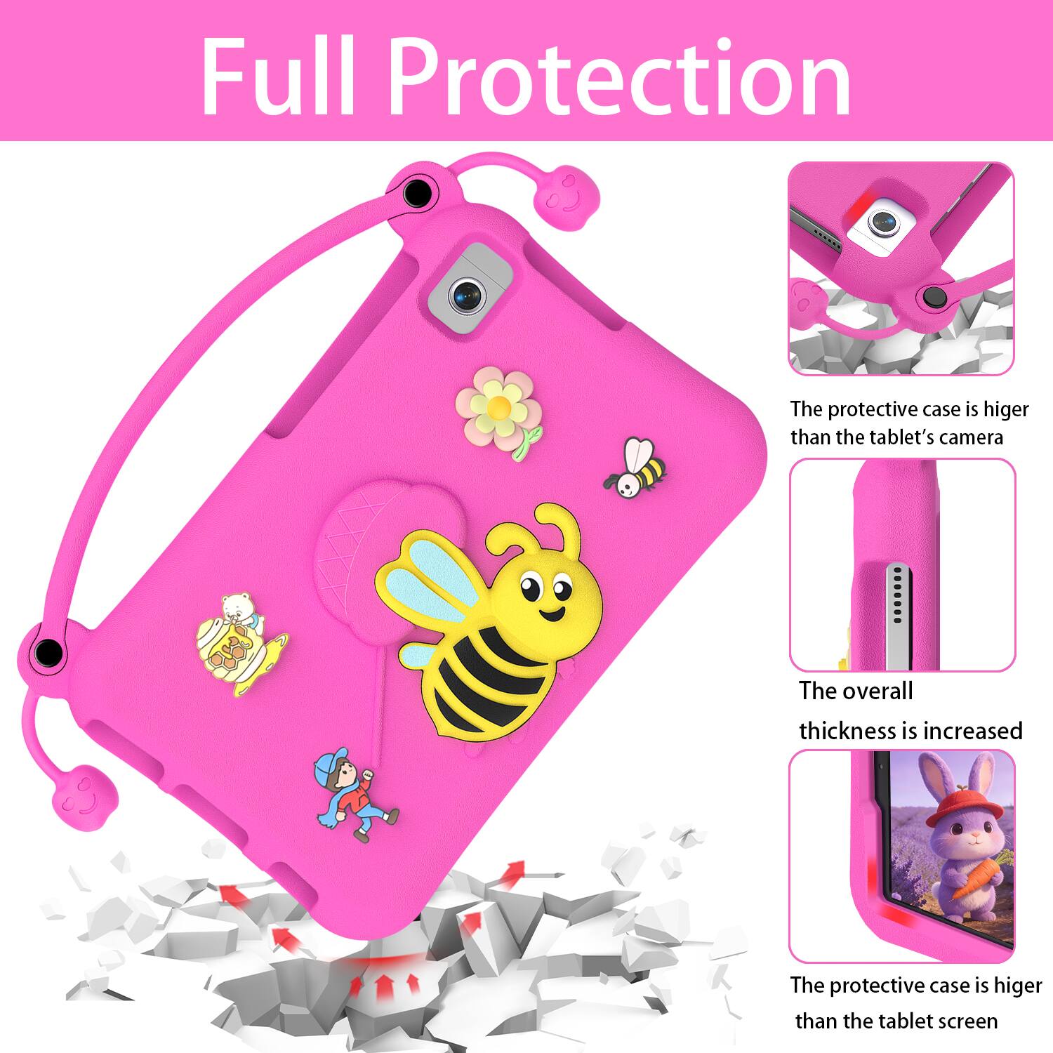 Full Protection

The protective case is higher than the tablet's camera

The overall thickness is increased

The protective case is higher than the tablet screen