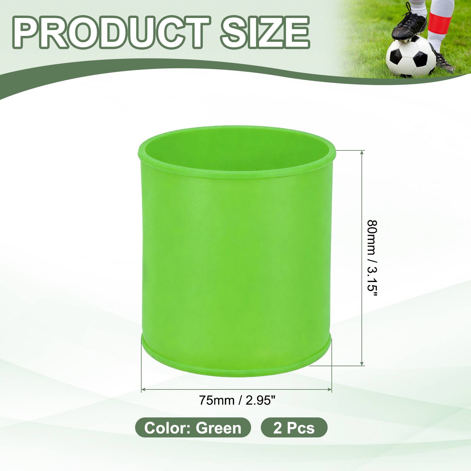 PRODUCT SIZE  
80mm / 3.15"  
75mm / 2.95"  
Color: Green  
2 Pcs