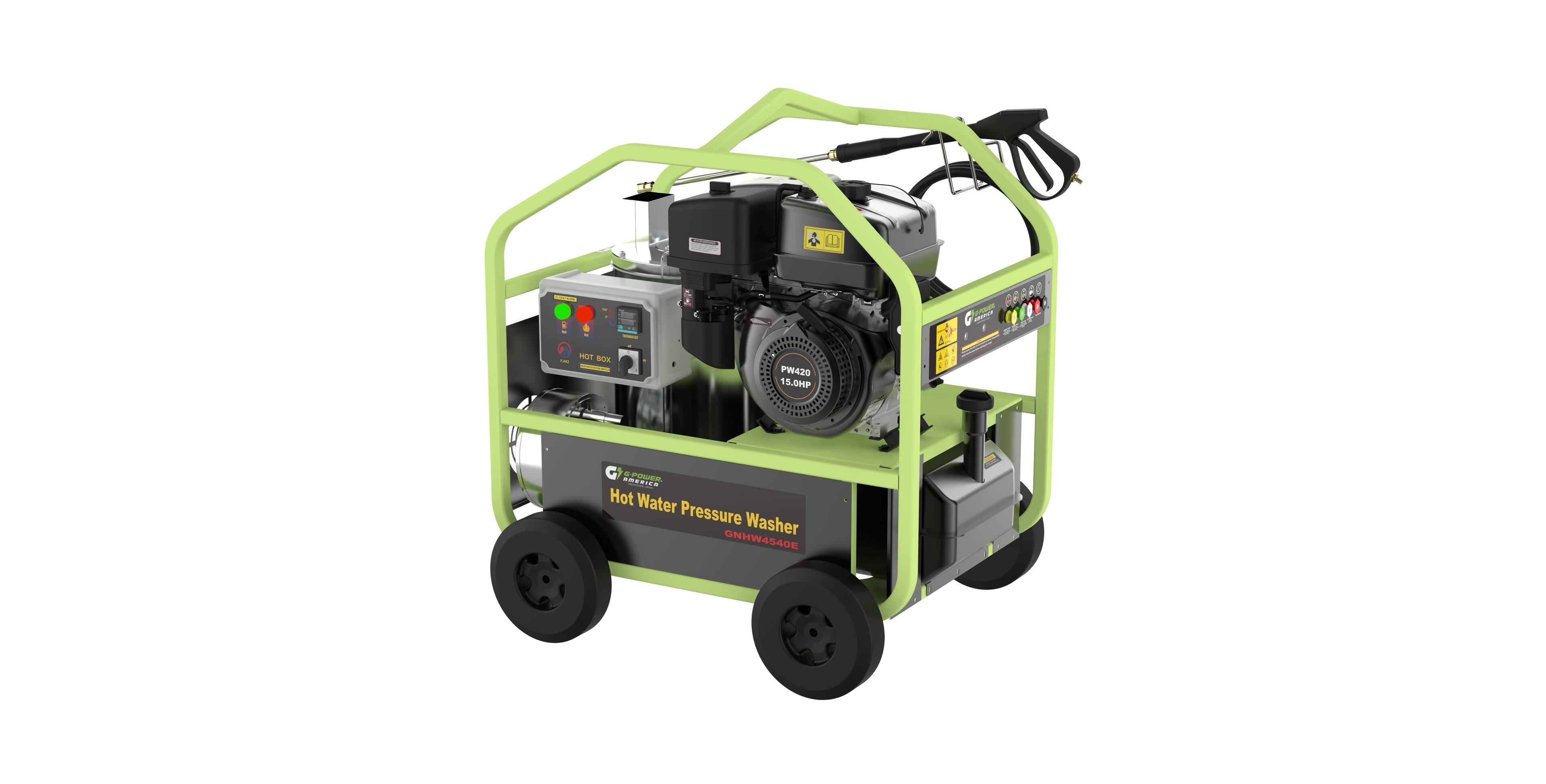 Green Power America - 4500 PSI Commercial Hot Water Pressure Washer, GPM - Green/Black