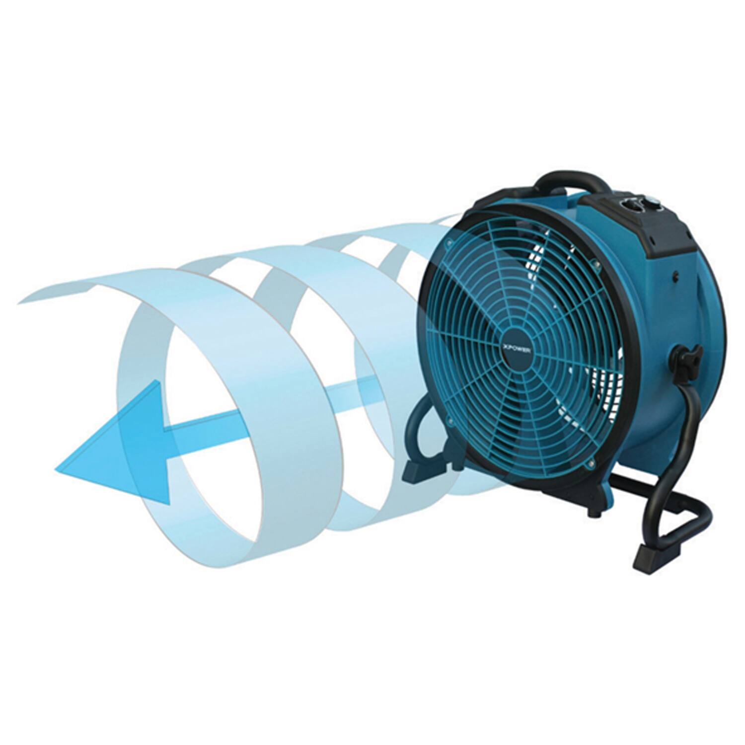 Alt View 6. XPOWER - Xpower X-47atr X-47atr 3,600-cfm Variable-speed Professional Sealed-motor Axial Fan With Timer And Power Outlets - blue.