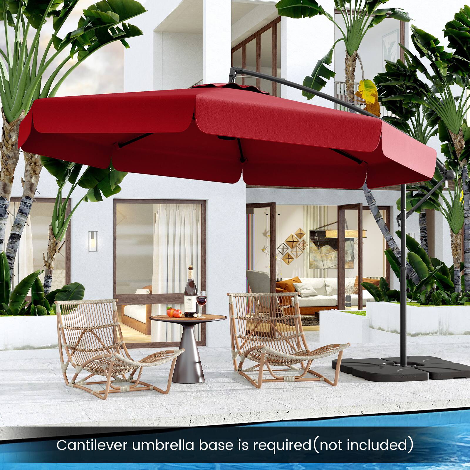 Cantilever umbrella base is required (not included)