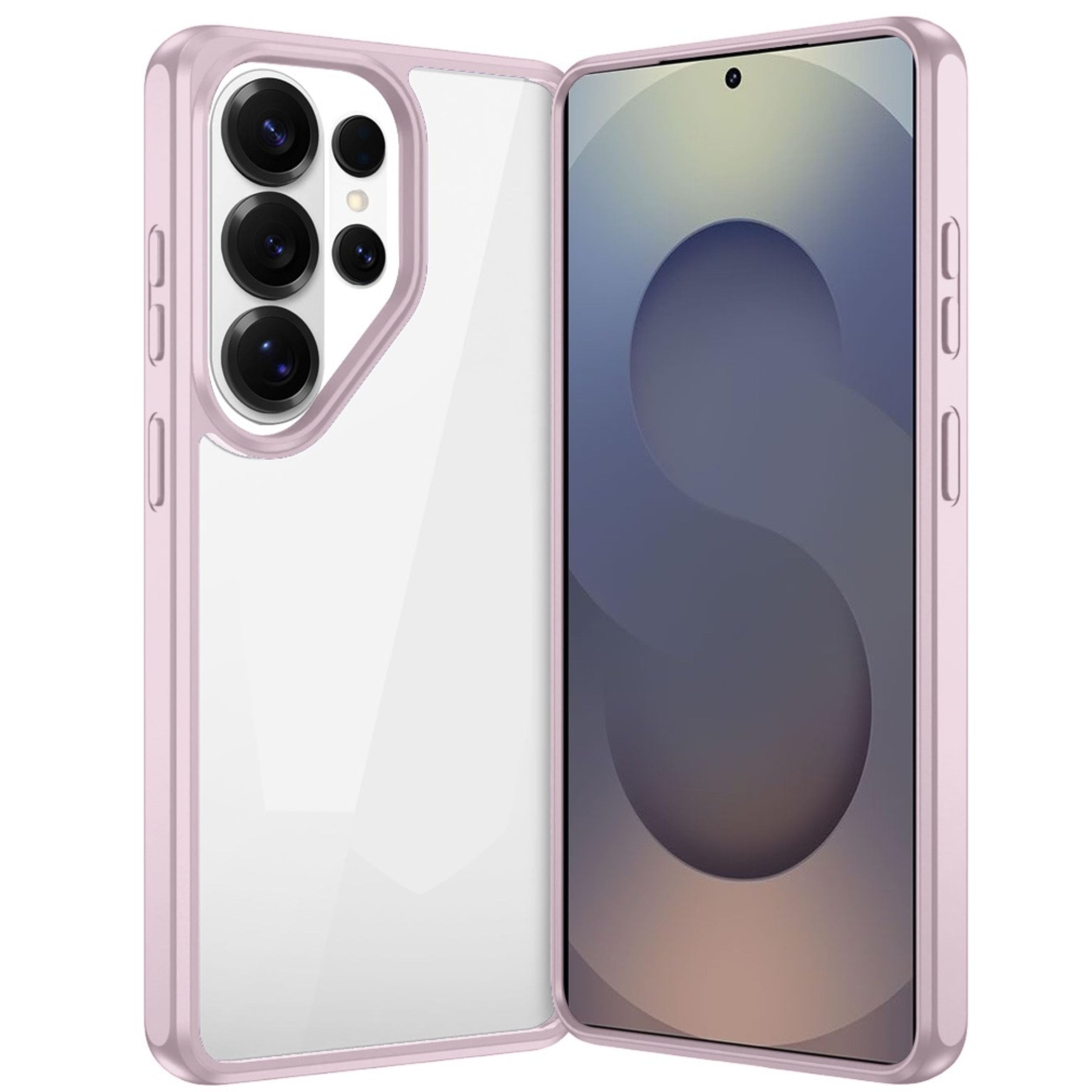 Kitcheniva - Premium Clear Back Case With Color Border And Tempered Glass For Samsung Galaxy S26 Ultra - Pink price history on PriceWatchPro