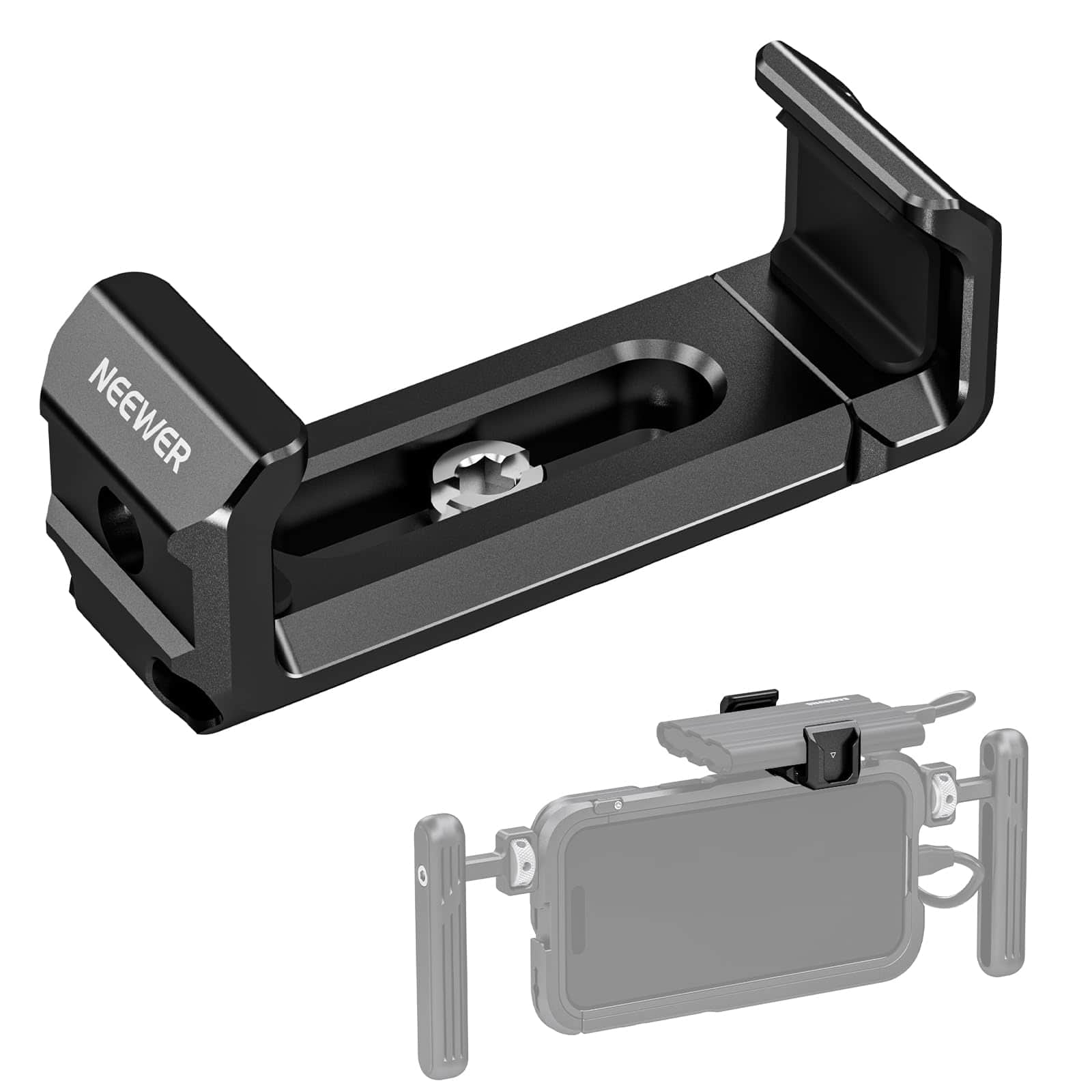 Neewer - SSD Holder Mount for iPhone Cage PA023/PA024, 1/4" Screw, Cold Shoe, UA051