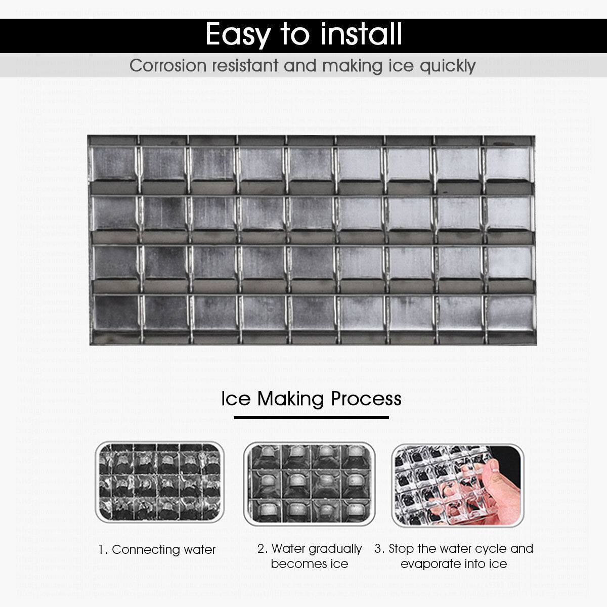 Easy to Install Corrosion Resistant and Making Ice Quickly Ice Making Process:

1. Connecting water
2. Water gradually
3. Stop the water cycle and becomes ice evaporate into ice