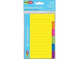 Redi-Tag - Divider Notes with Tabs, 4" Wide Assorted Colors, 60/Pk - Blue, Green, Orange, Pink, Purple, Yellow