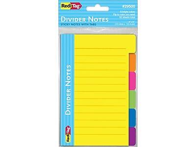 Redi-Tag  
DIVIDER NOTES  
STICKY NOTES WITH TABS  

#29500  
6 bright colors  
60 sheets per color  
3" x 2"