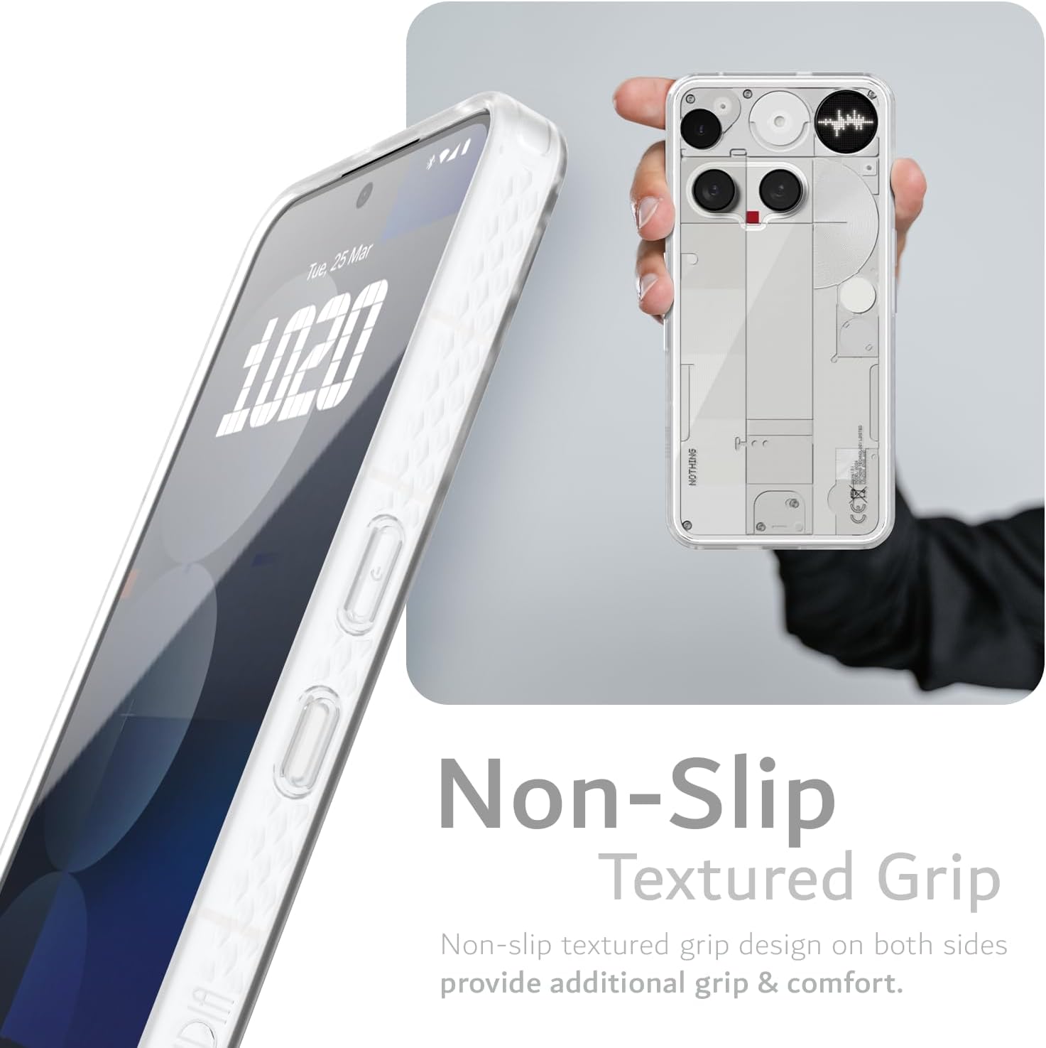 Tue 25 Mar  
10:20  

Non-Slip Textured Grip  
Non-slip textured grip design on both sides provide additional grip & comfort.