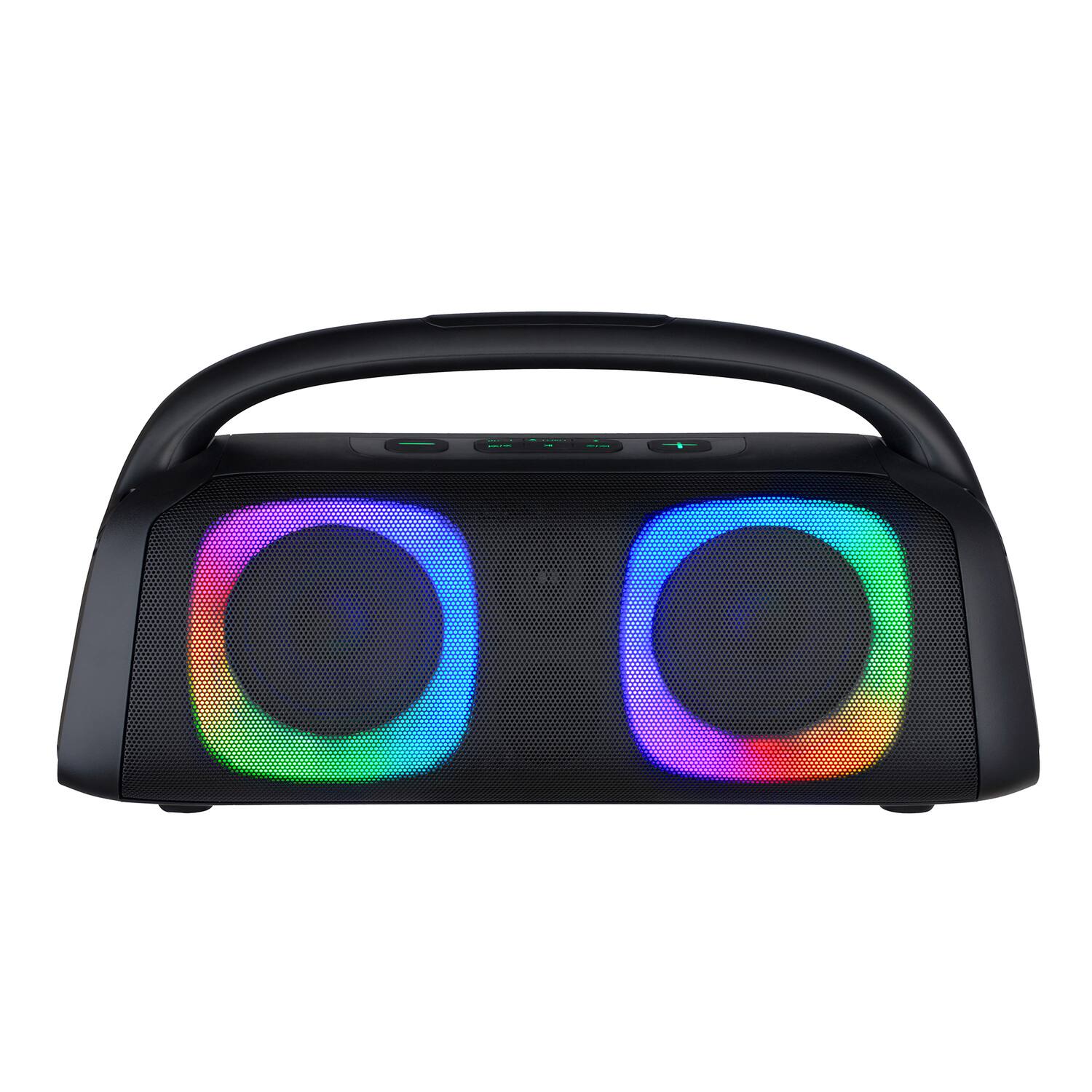 Front. iQ Sound - Iq Sound Iq-3540bt Bluetooth Boom Box Speaker With Fm Radio, Rgb Light Show, And Remote, True Wireless, Black, Iq-3540bt - Black.