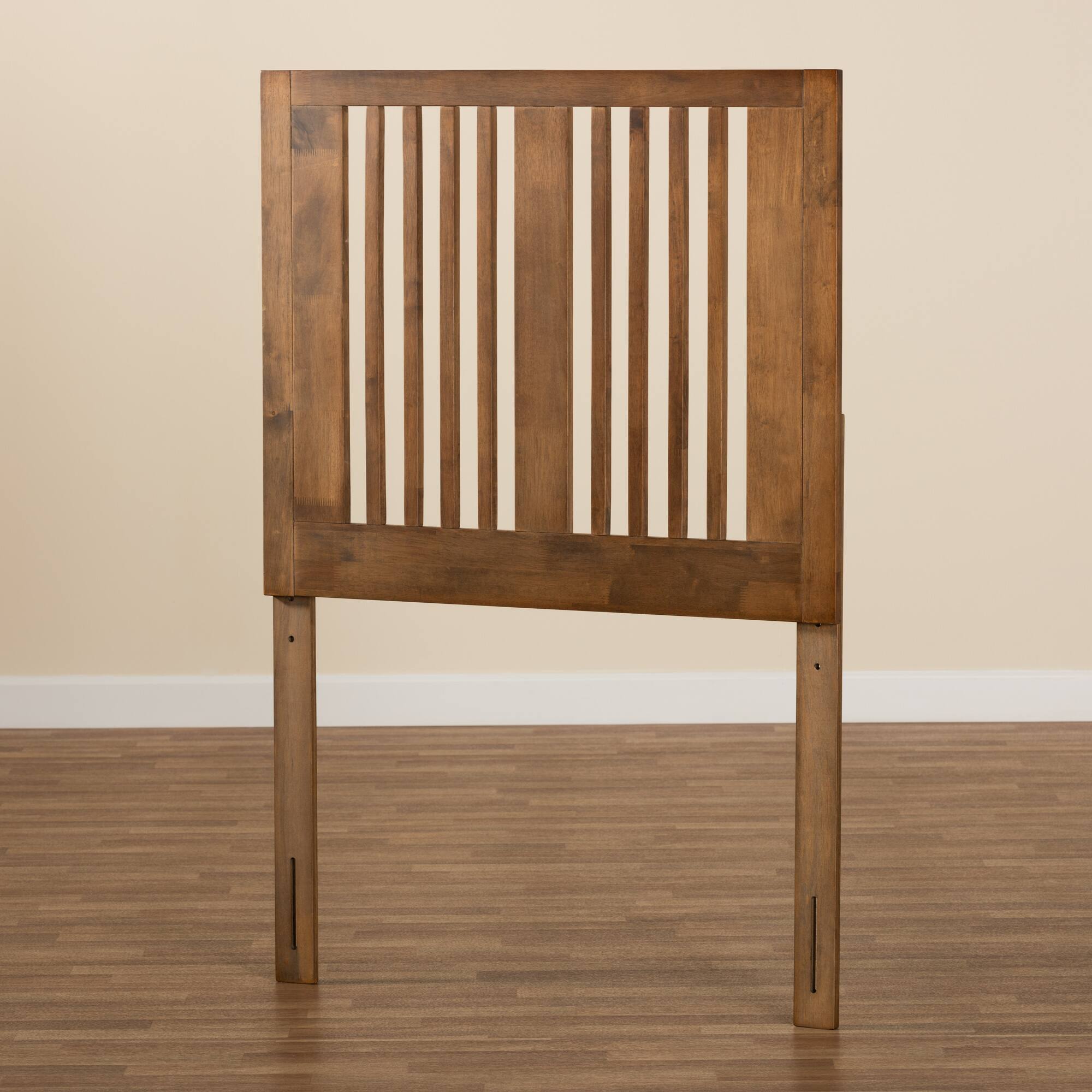 Back. Baxton Studio - Harena Modern and Contemporary Transitional Finished Wood Twin Size Headboard - Ash Walnut.