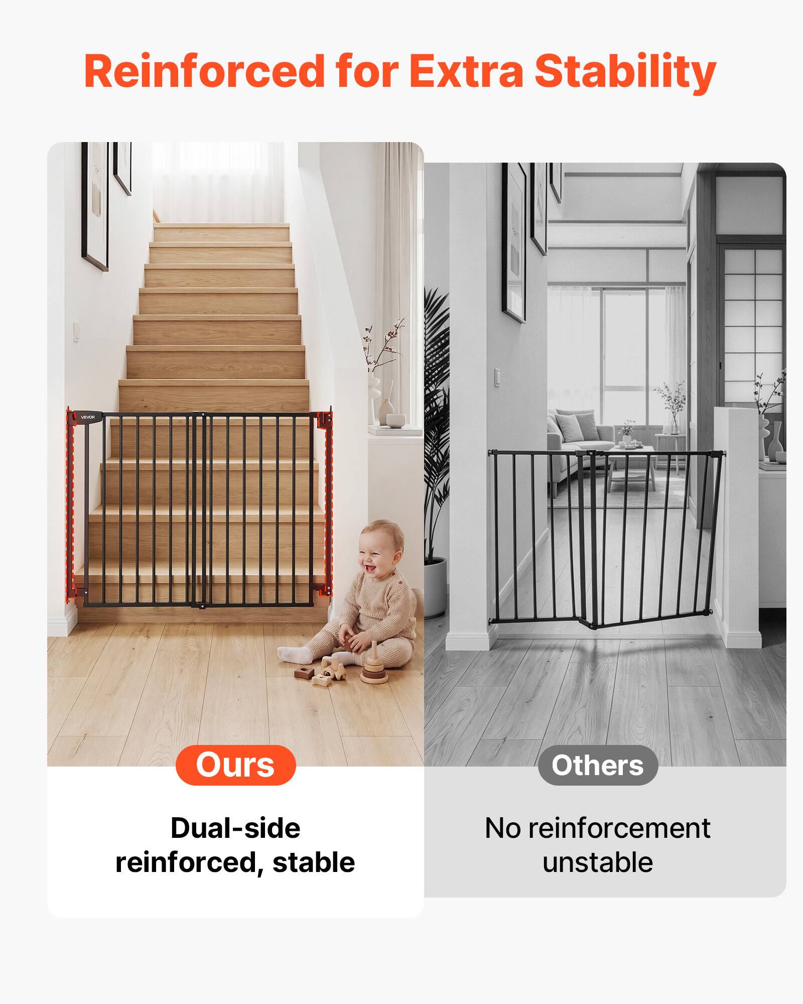 Reinforced for Extra Stability

Ours
Dual-side reinforced, stable

Others
No reinforcement unstable