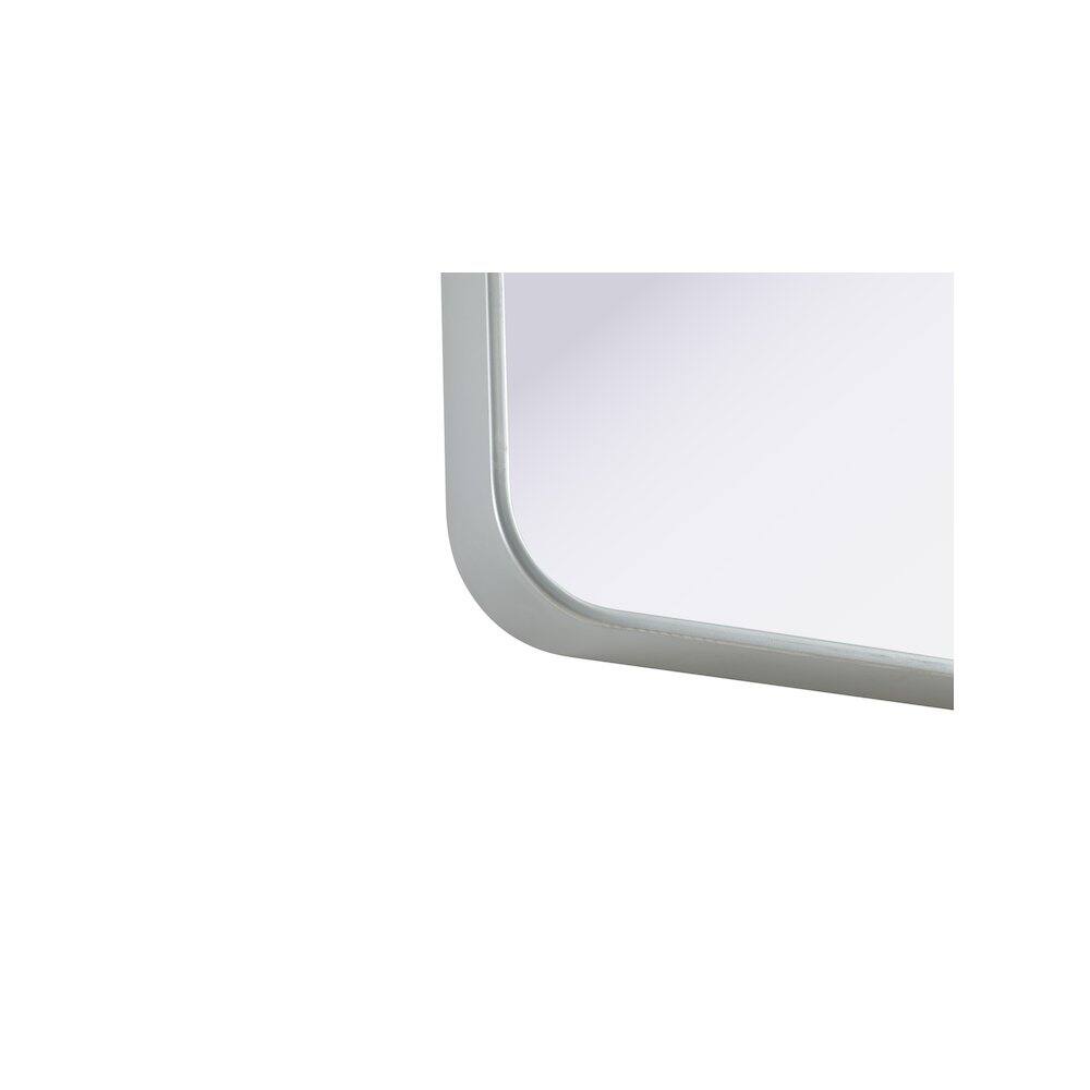 Left. Elegant Decor - Contour Metal Rectangle Mirror 24x40 in Silver - Silver.
