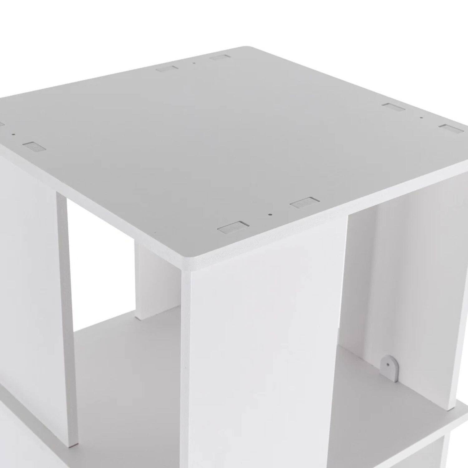 Left. Home Collection - 4 Tiers 360° Rotating Bookshelf Bookcase Storage - White.