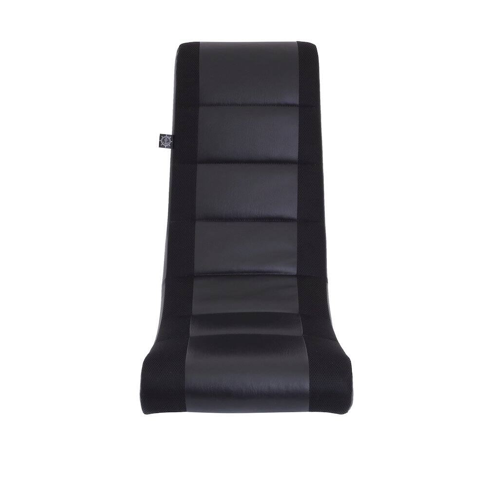 Angle. Crew - Classic Video Rocker Floor Gaming Chair - Black/Black.