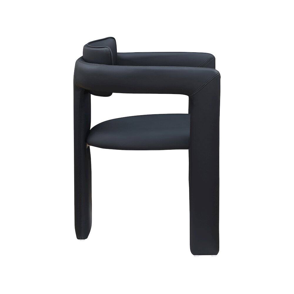 Alt View 3. Meridian Furniture - Brenda Black Vegan Leather Dining Chair, Set of 2 - Black.