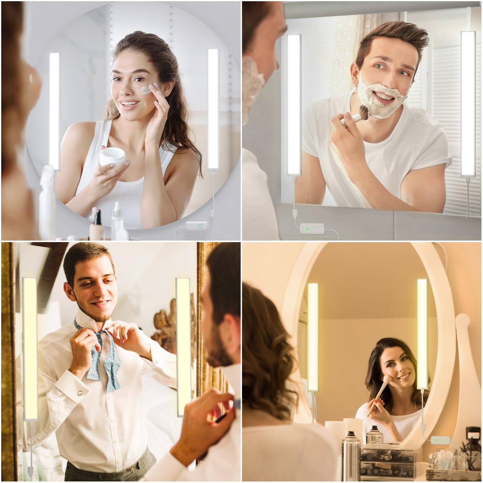 Alt View 3. Earthley Blooms - Led Vanity Lights For Mirror Bright Dimmable And Color Temperature Changeable Makeup Durable Stick on v Usb - 16.0 Watts.