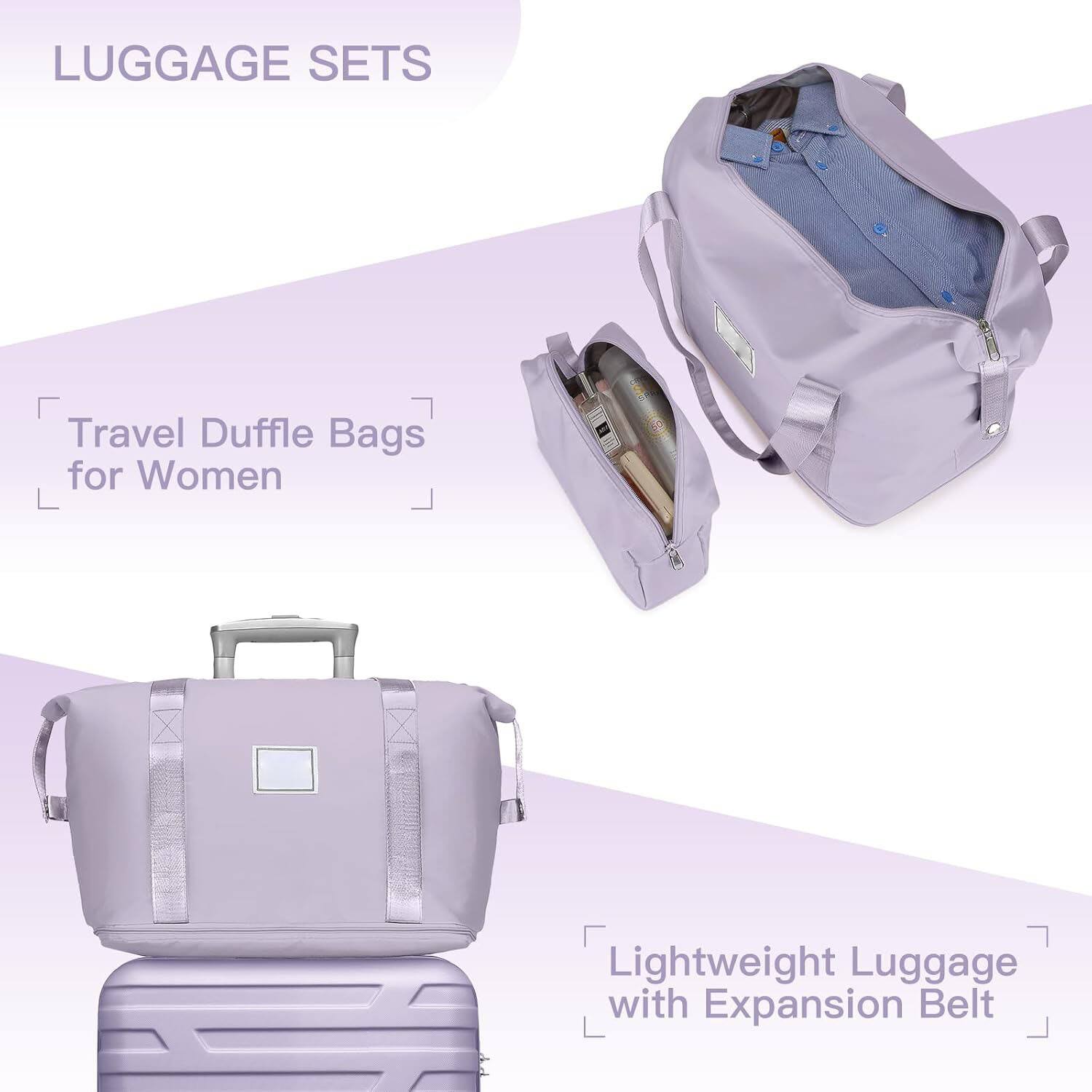 LUGGAGE SETS

Travel Duffle Bags for Women

Lightweight Luggage with Expansion Belt