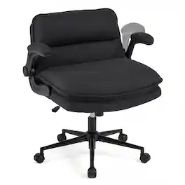 WELLFOR - Criss Cross Chair on Wheels with Flip-up Arms Adjustable Height - Gray