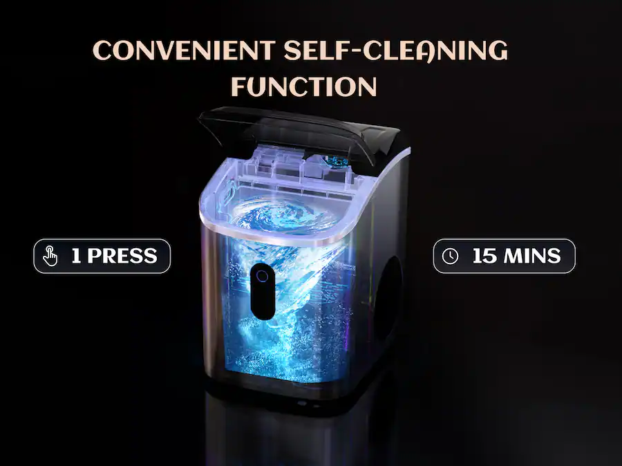Perfect Countertop Ecozy 33 lb. Countertop Nugget Ice Maker with Self Cleaning Ice Machine ...