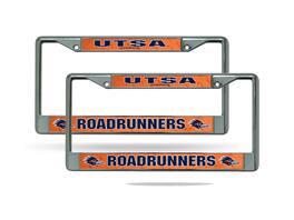 Rico Industries - Texas San Antonio Roadrunners Chrome Metal License Plate Frame - Set of 2 Frames - Multi