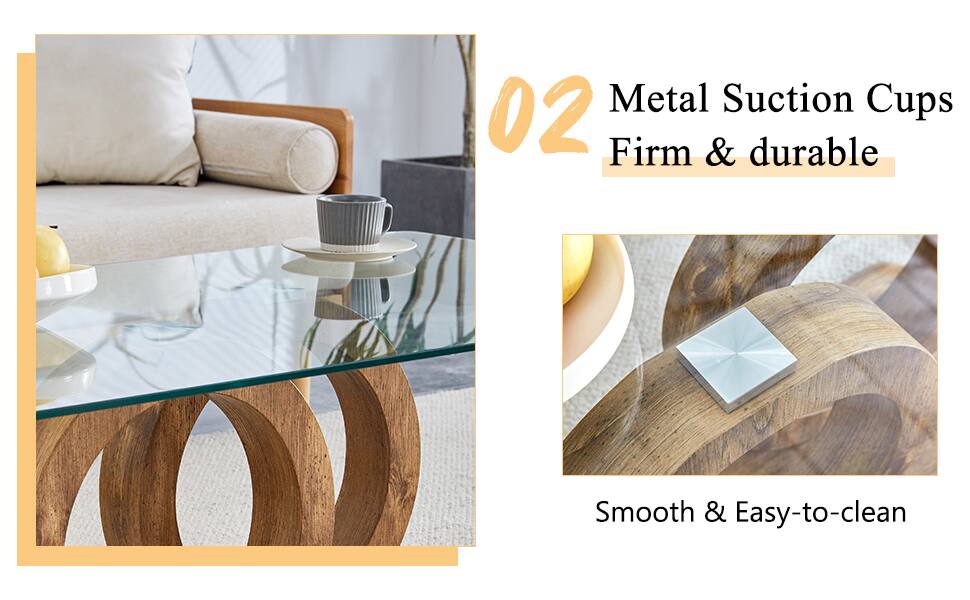 02 Metal Suction Cups  
Firm & durable  

Smooth & Easy-to-clean