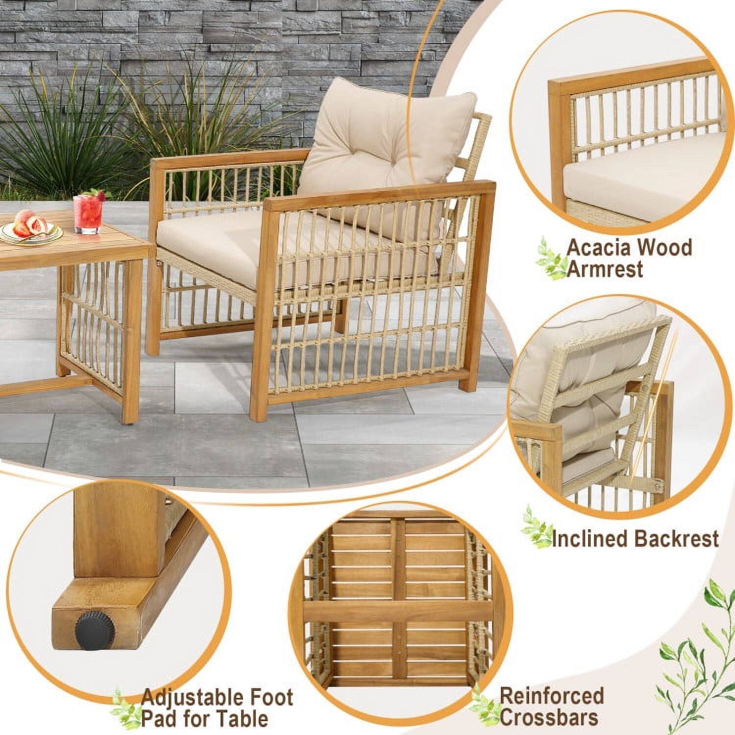 Acacia Wood Armrest  
Inclined Backrest  
Adjustable Foot Pad for Table  
Reinforced Crossbars