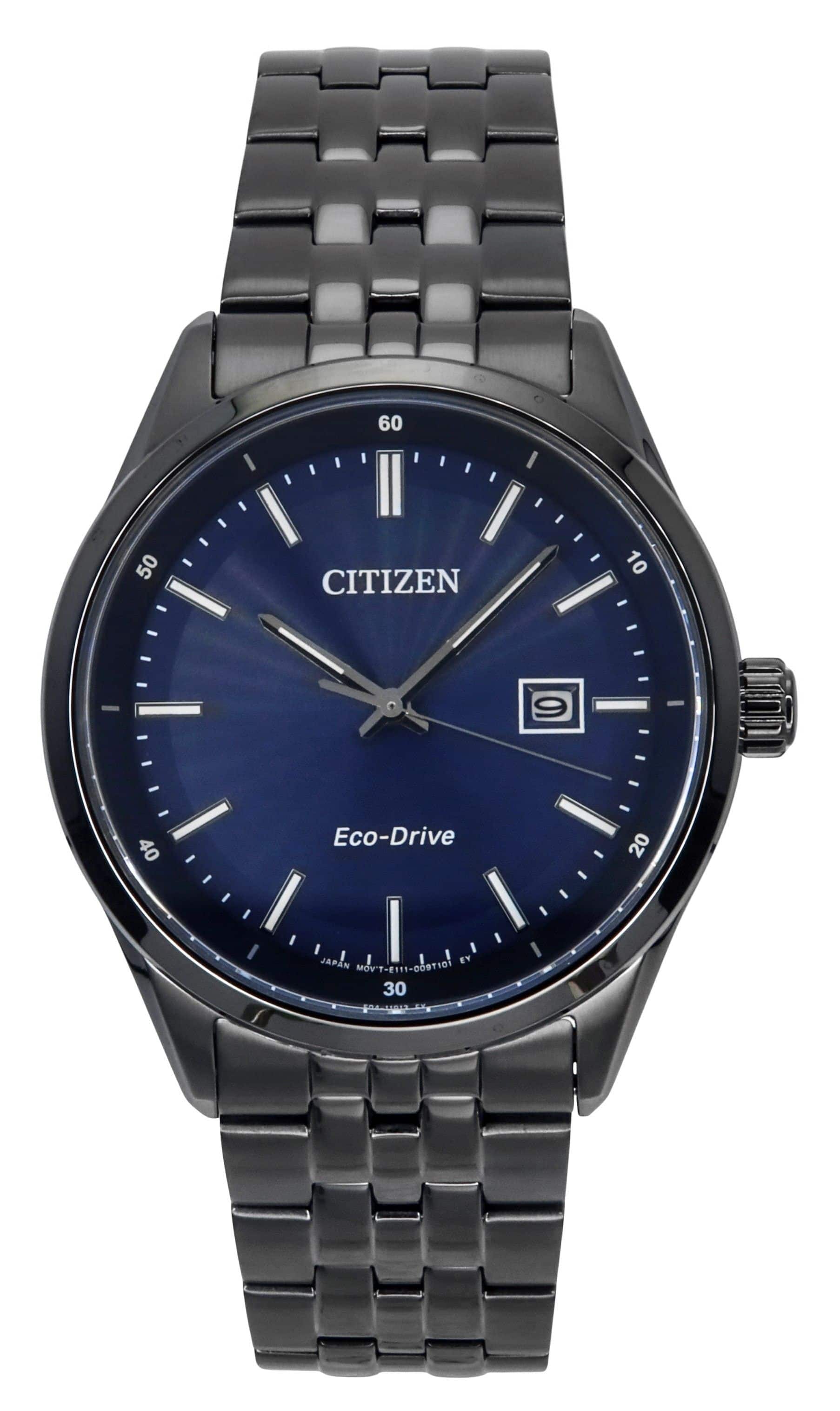 Citizen Eco Drive BM7567 50L Mens Watch Stainless Steel Blue Dial