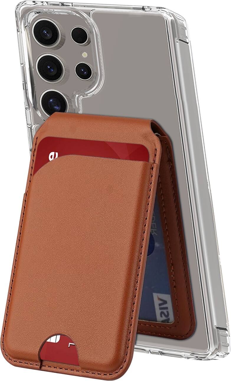 Alt View 11. SaharaCase - Venture Series Wallet Case for Samsung Galaxy S25 Ultra - Crystal Clear/Brown.