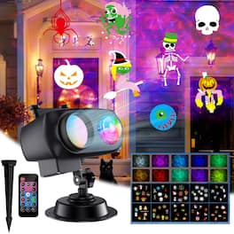 Dazzed Corner - Halloween & Christmas Projector Lights, 10 HD Slides, Waterproof Holiday Decor - Black