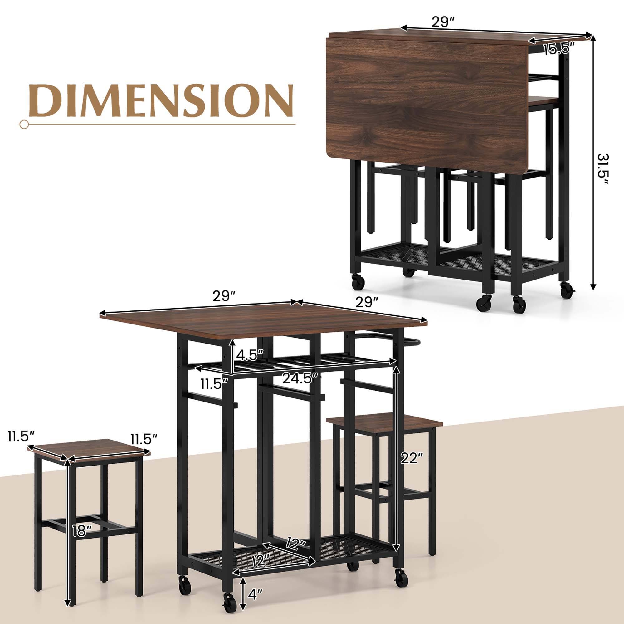 Dimension is a table and chair set that comes in various sizes. The table and chair set is made of wood and metal, and it is designed to be sturdy and functional. The table is available in different sizes, including a 29" x 29" option and a 29" x 4.5" option. The chair is also available in various sizes, including a 24.5" x 11.5" option and a 12" x 12" option. The table and chair set is suitable for use in a variety of settings, such as offices, homes, and restaurants.
