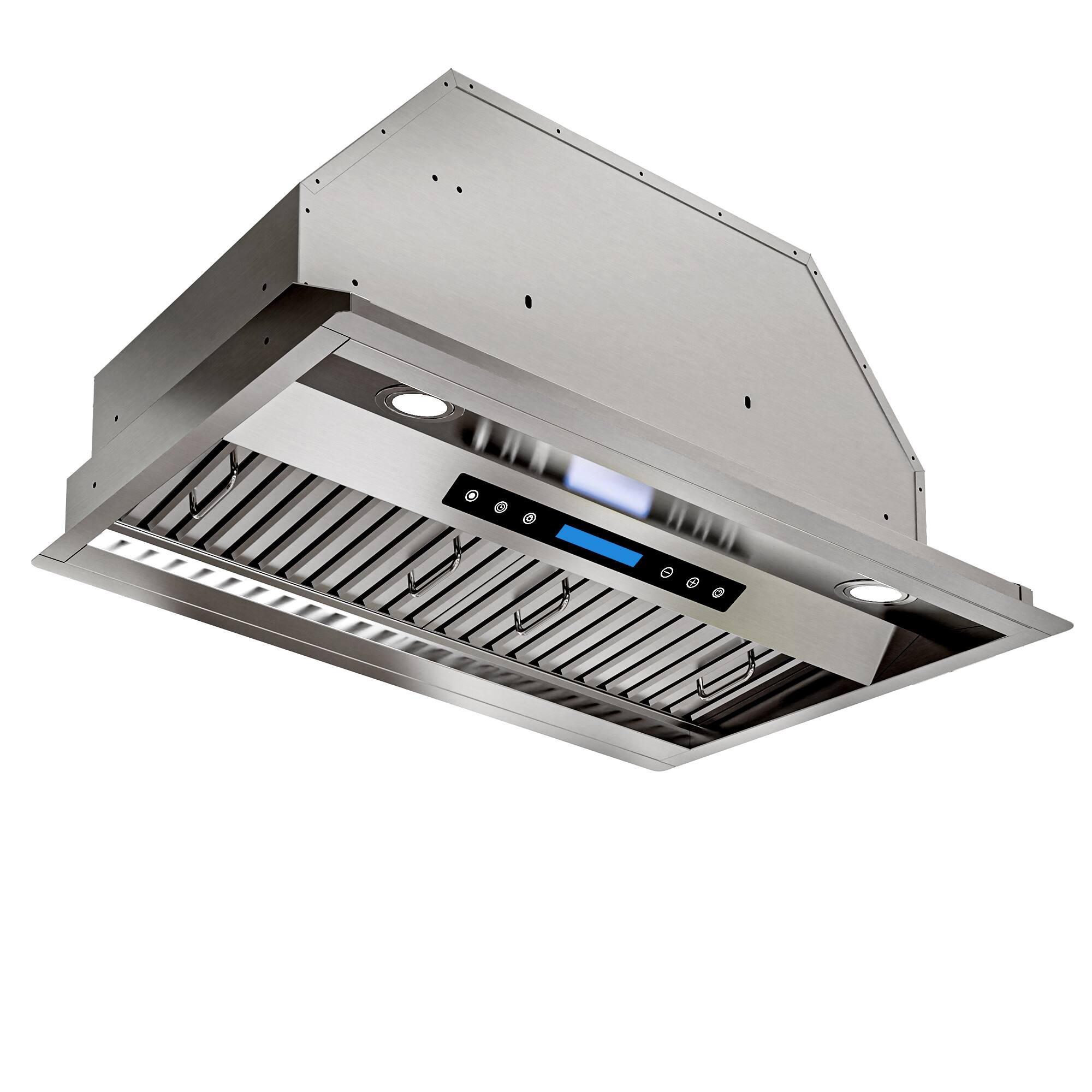 Front. Onefly - 30 inches - Externally Vented & Recirculating - Insert Range Hood - Stainless steel.