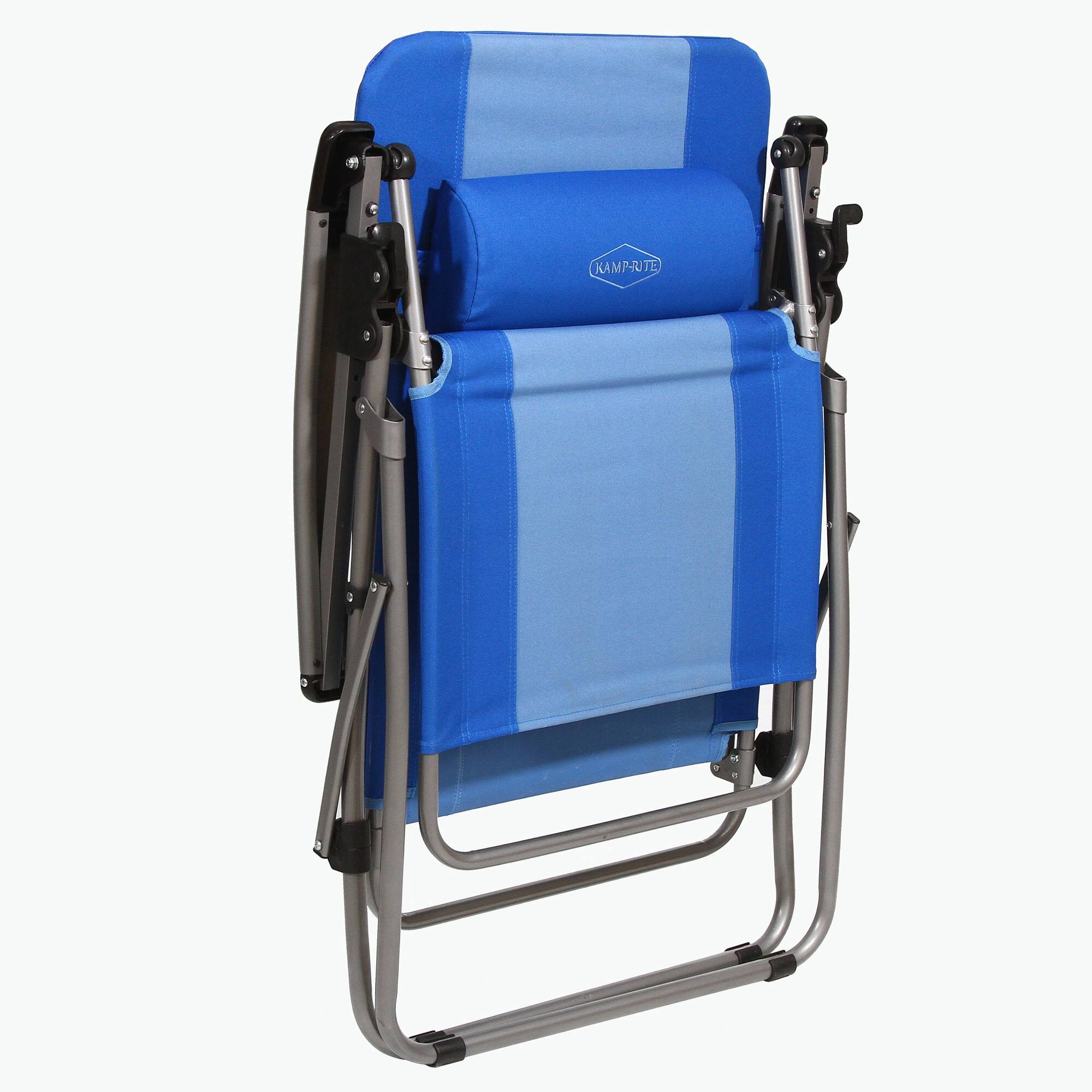 Alt View 5. Kamp-Rite - Kamp-Rite Outdoor Folding Reclining Zero Gravity Chair w/ Headrest Pillow, Blue - Blue.