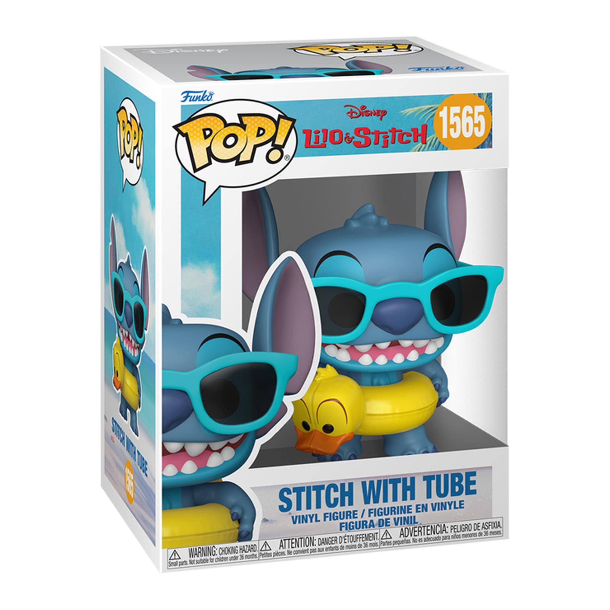 Sure, here is the corrected and grouped text from the image:

---

**Top Left:**
- Funko
- POP!

**Top Center:**
- Disney
- Lilo & Stitch
- 1565

**Center:**
- Stitch with Tube
- Vinyl Figure / Figurine en Vinyle / Figura de Vinil / Figura de Vinil

**Bottom:**
- WARNING: CHOKING HAZARD - Small parts. Not for children under 3 years.
- ATTENTION: PELIGRO DE ASFIXIA - Piezas pequeñas. No es adecuado para menores de 3 años.
- ADVERTENCIA: PELIGRO DE ASFIXIA - Piezas pequeñas. No es adecuado para menores de 3 años.

**Bottom Left:**
- WARNING: CHOKING HAZARD - Small parts. Not for children under 3 years.

**Bottom Right:**
- ATTENTION: PELIGRO DE ASFIXIA - Piezas pequeñas. No es adecuado para menores de 3 años.
- ADVERTENCIA: PELIGRO DE ASFIXIA - Piezas pequeñas. No es adecuado para