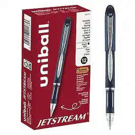 uni-ball - Jetsream Ballpoint Pen, Fine Point, 0.7mm, Black Ink, Dozen (40173)