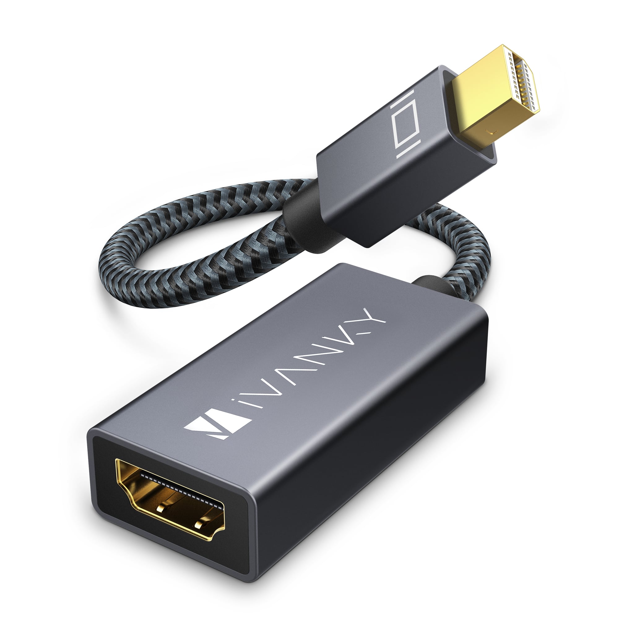 iVANKY - 4K@30Hz Mini DisplayPort to HDMI Adapter DP to HDMI Adapter - Black